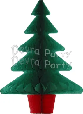 Honeycomb Christmas Tree Green And Red S6142
