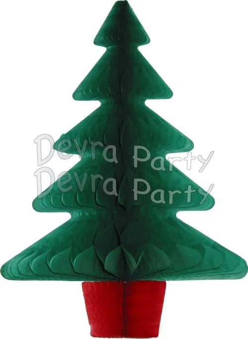 Honeycomb Christmas Tree Green And Red S6142