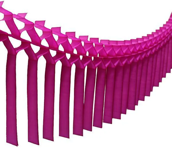 Hot Pink 12 Ft Tissue Macrame Garland