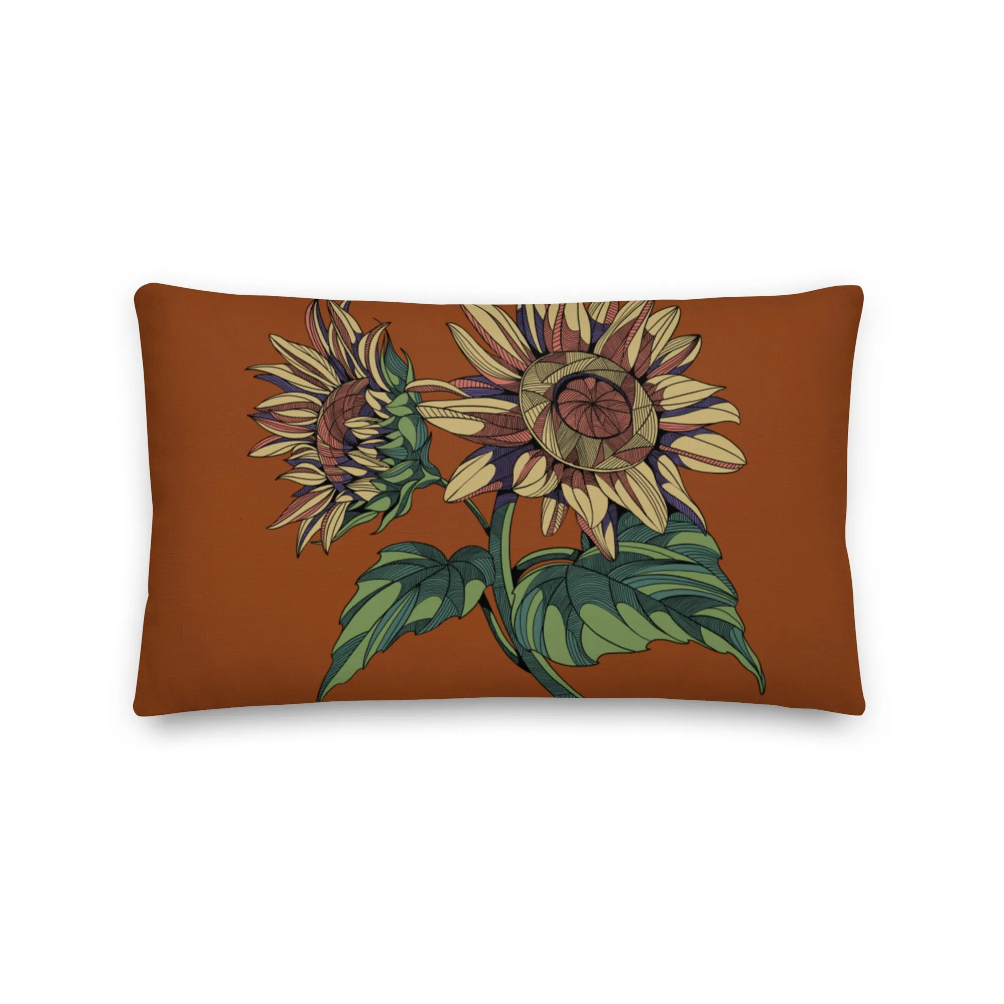Italian Sunflowers Premium Pre-Stuffed Throw Pillows - Designed by Michigan Artists