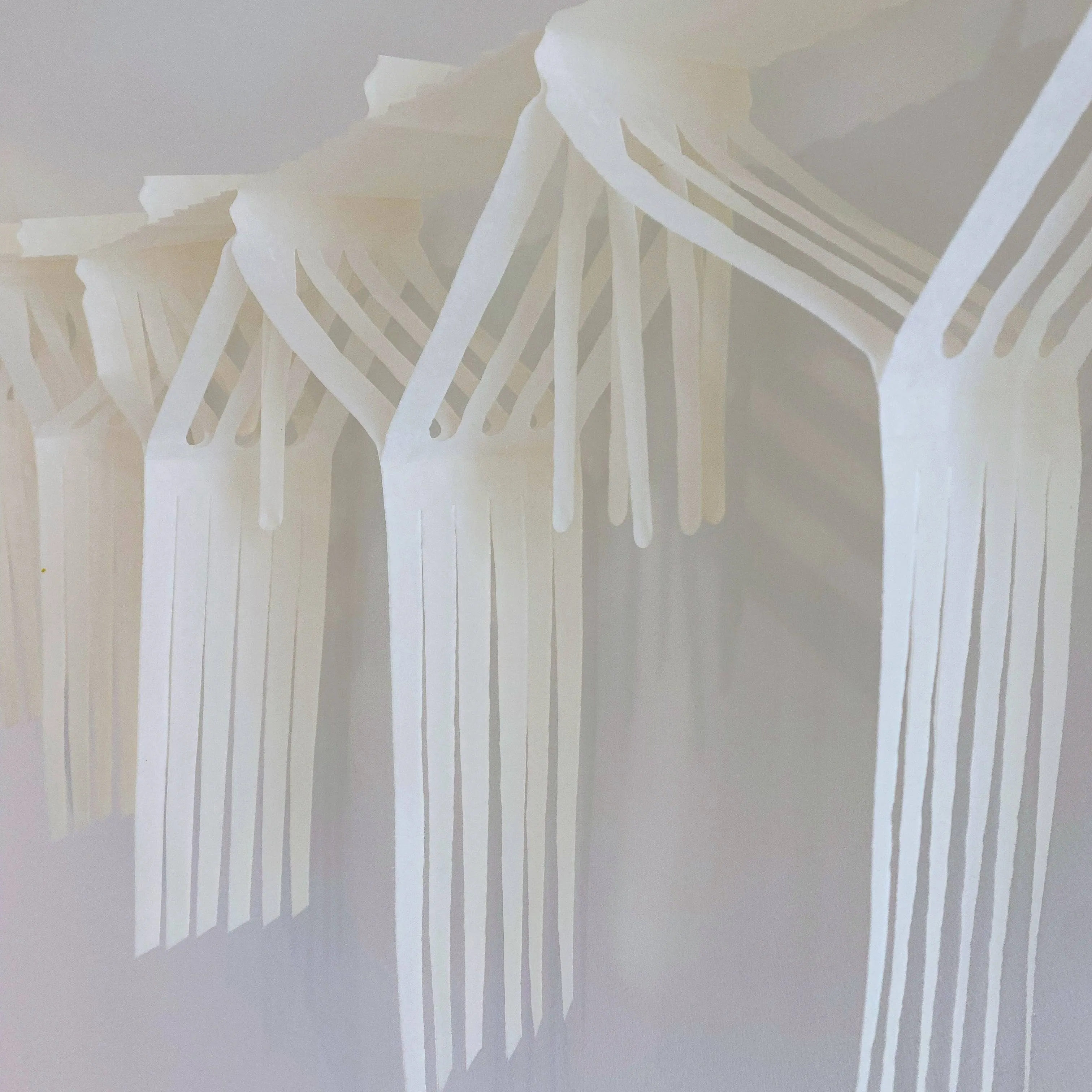 Ivory 10 Ft Tissue Boho Fringe Garland S6163
