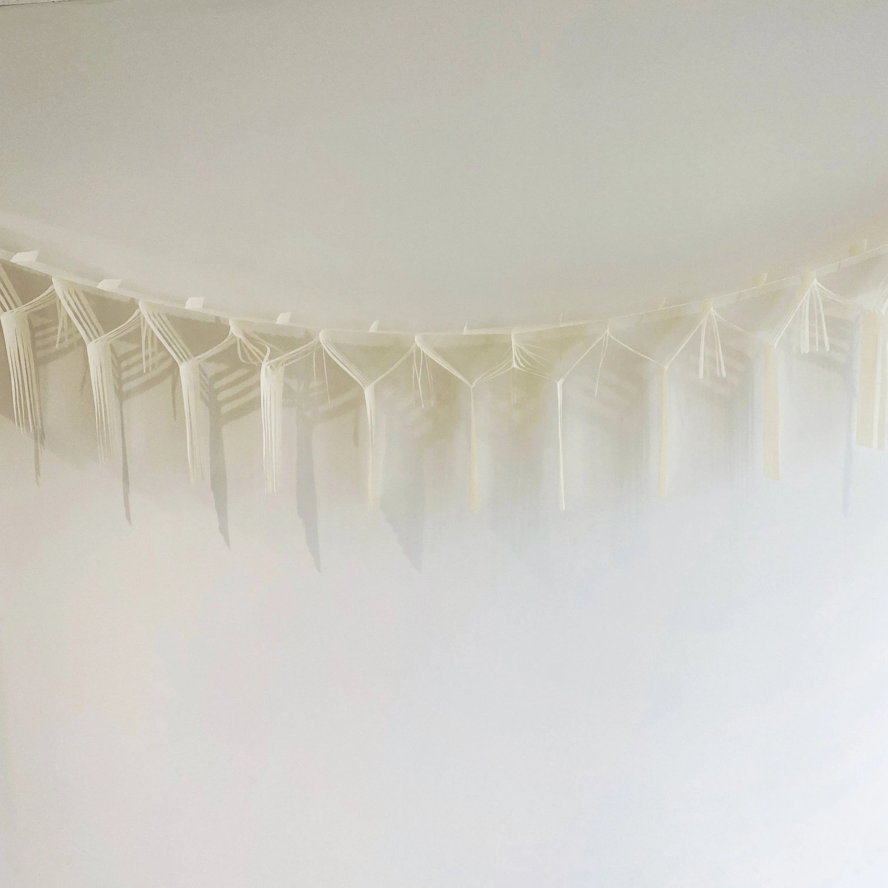 Ivory 10 Ft Tissue Boho Fringe Garland S6163