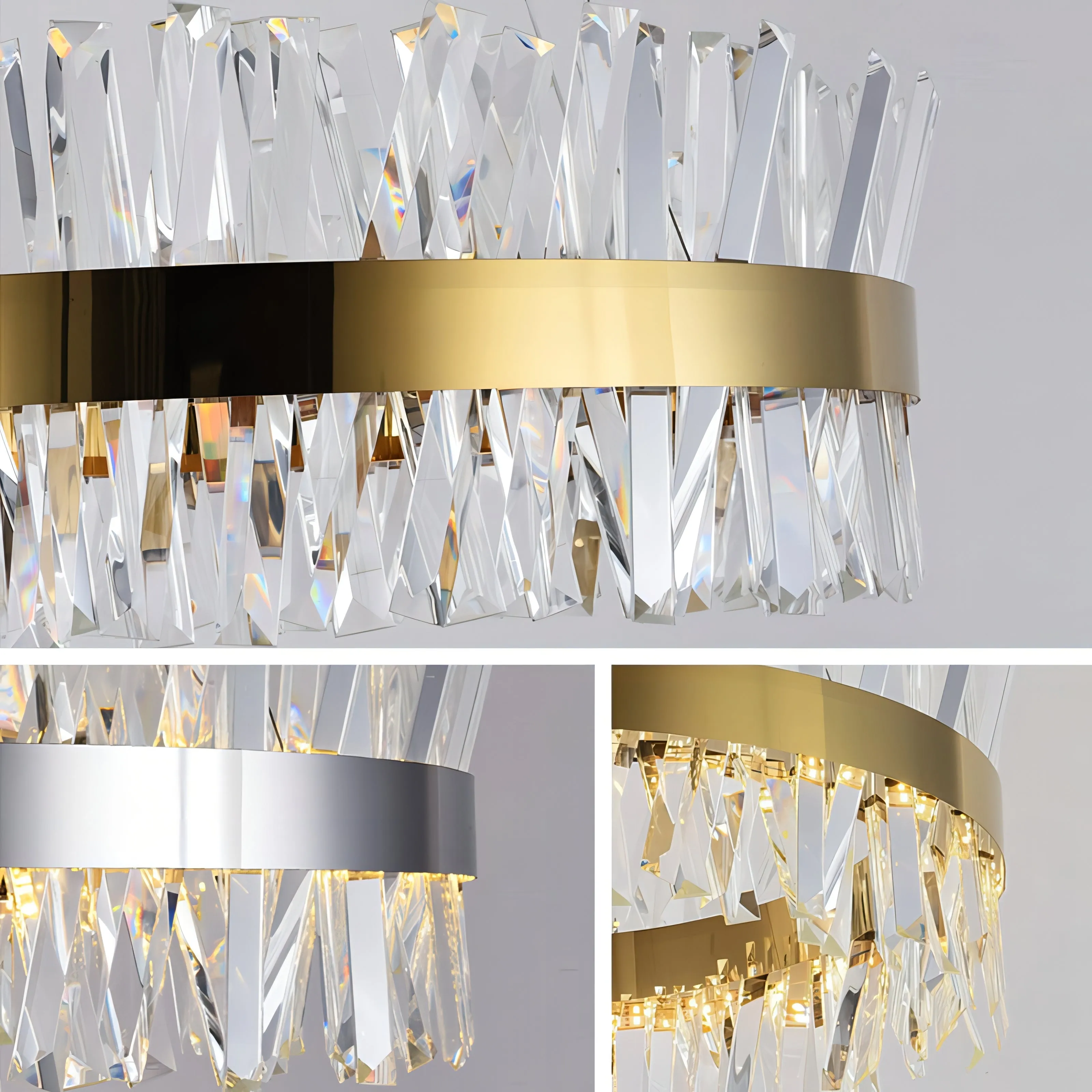 Johan - Up/Down Crystal Glass Round Hanging Ceiling Light Chandelier