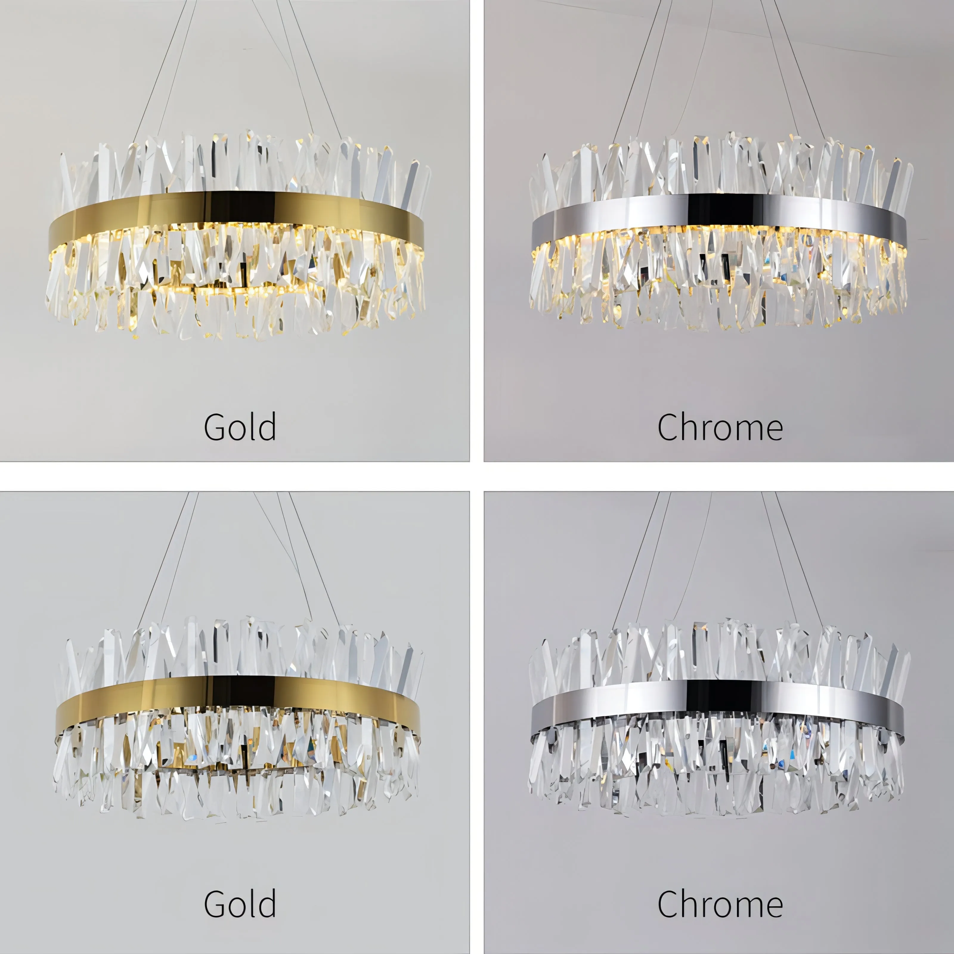 Johan - Up/Down Crystal Glass Round Hanging Ceiling Light Chandelier