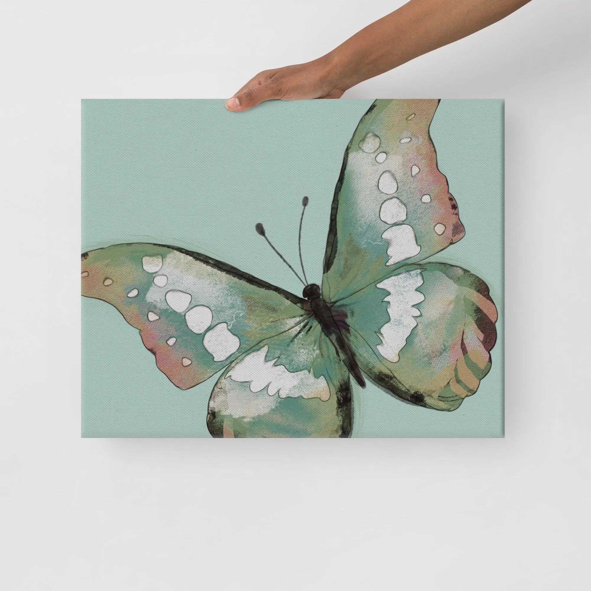 Joyful Butterfly Contemporary Ready-to-Hang Premium Wrapped Wood Frame Art - Designed by Michigan Artists