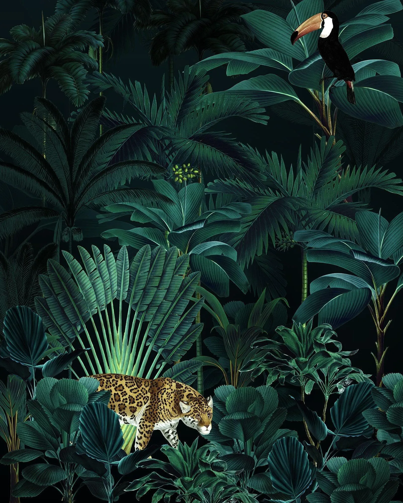 Jungle Night Mural Wallpaper