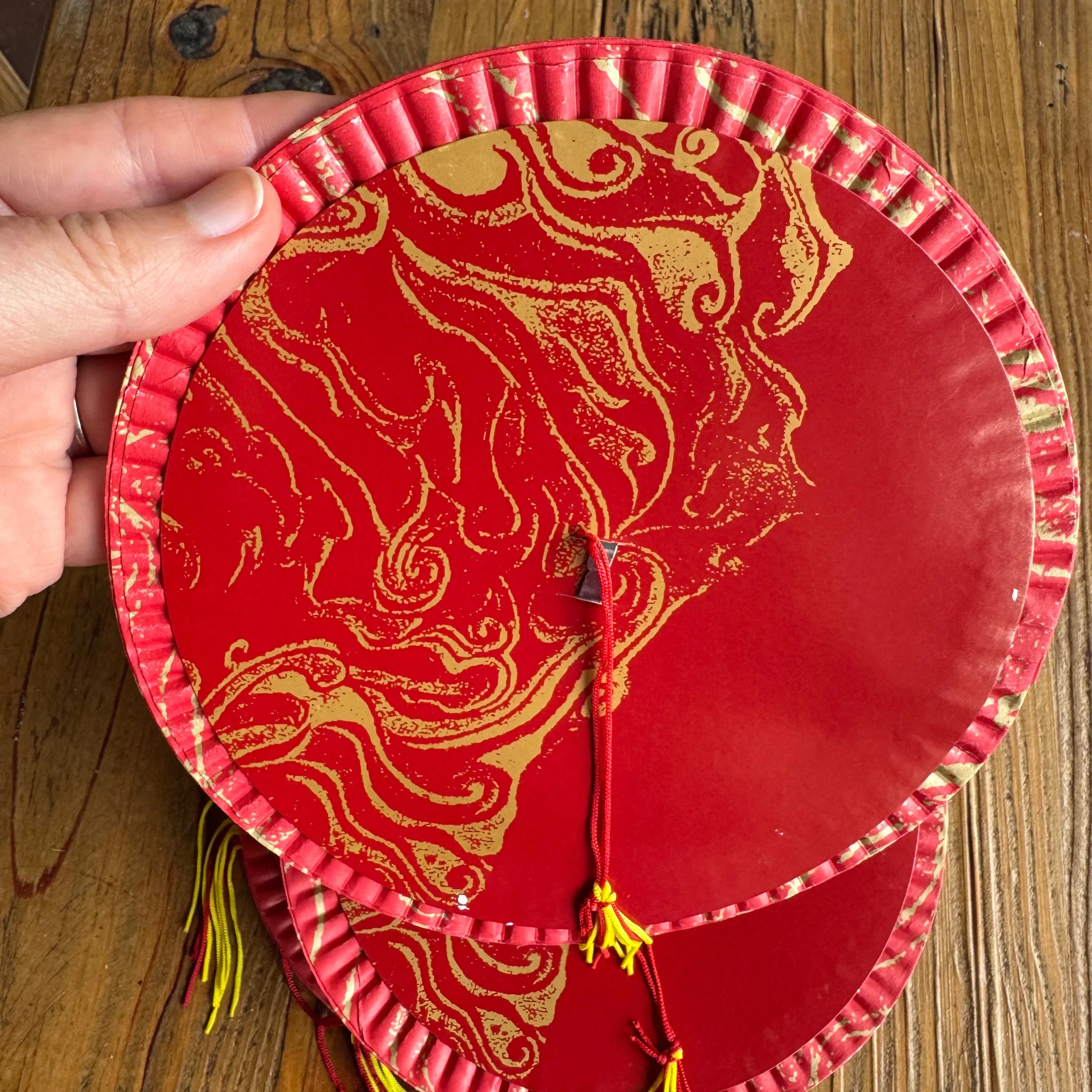 Large Red/Gold Chinese Printed Lanterns - Pack of 12