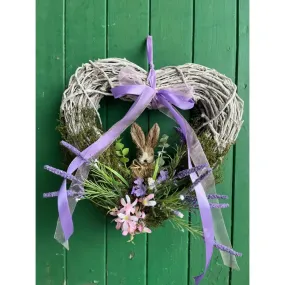 Lavender Fields Bunny Heart Wreath 40cm