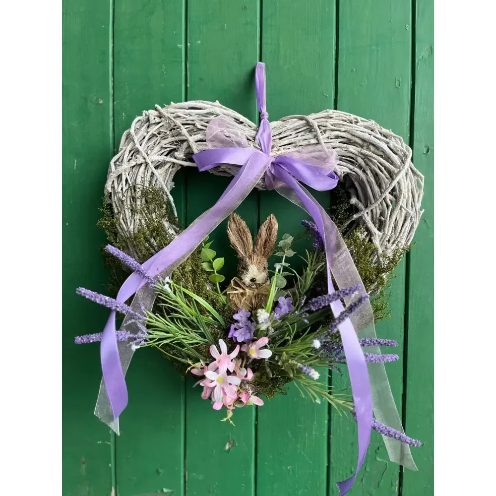 Lavender Fields Bunny Heart Wreath 40cm