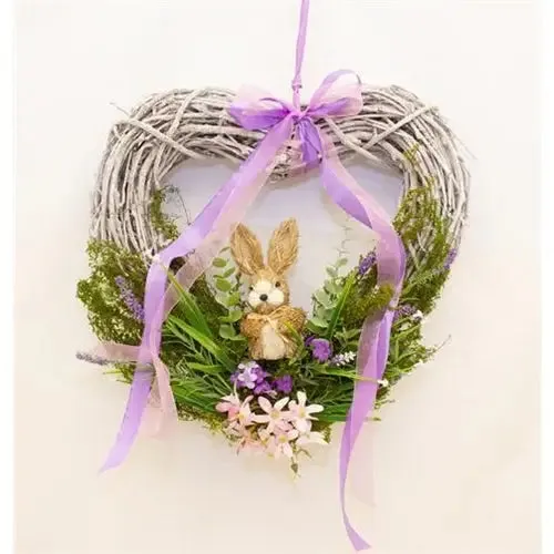 Lavender Fields Bunny Heart Wreath 40cm