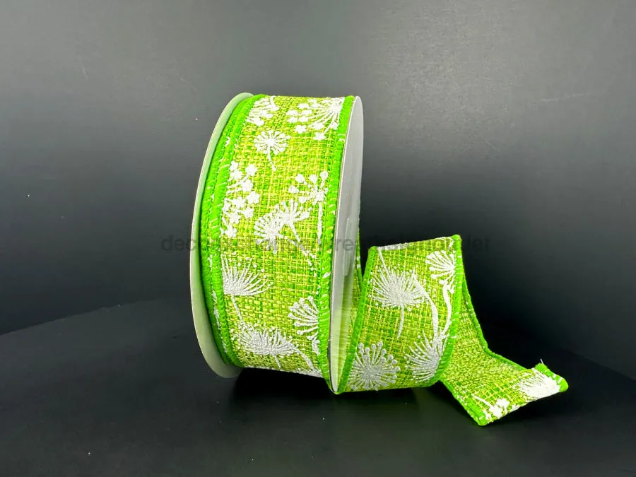 Lime Tweed/White Dandelions, 1.5"X10Y 41511-09-29
