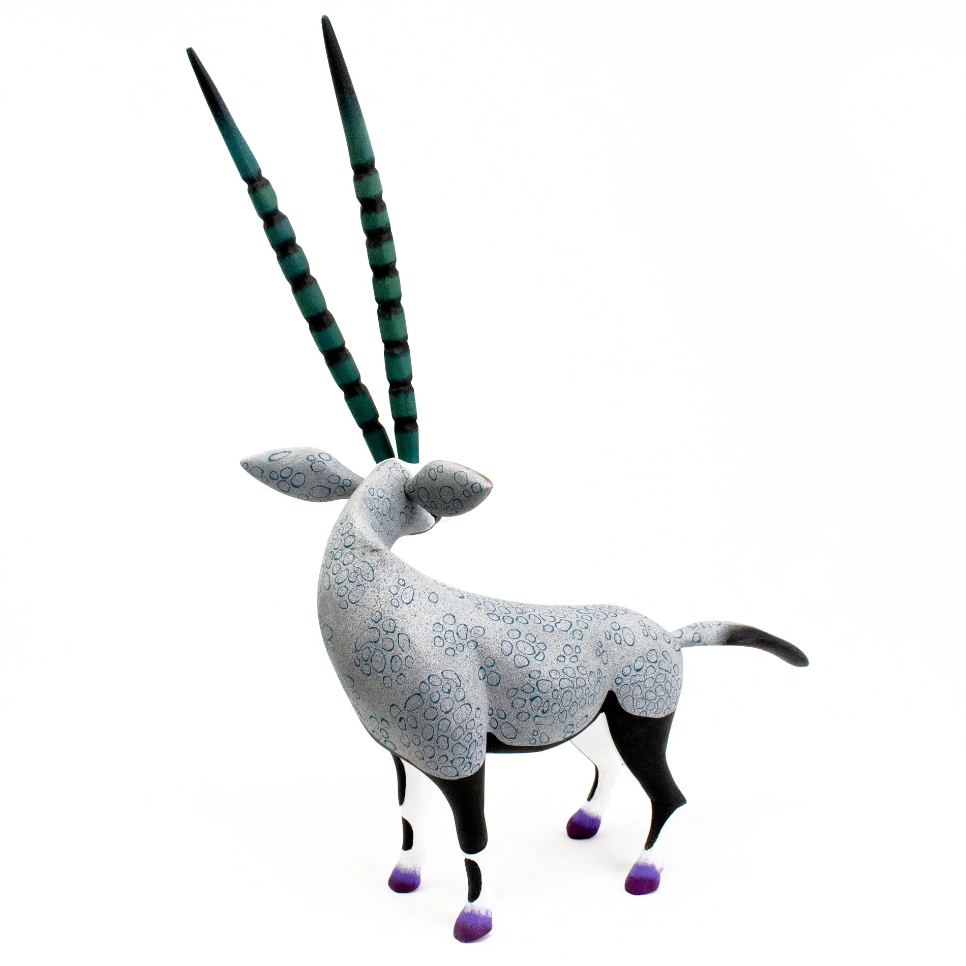 Long Green-Horned Oryx Alebrije, Copal Wood