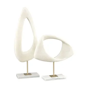 Marble, Resin, & Brass Midcentury Modern Sculptures