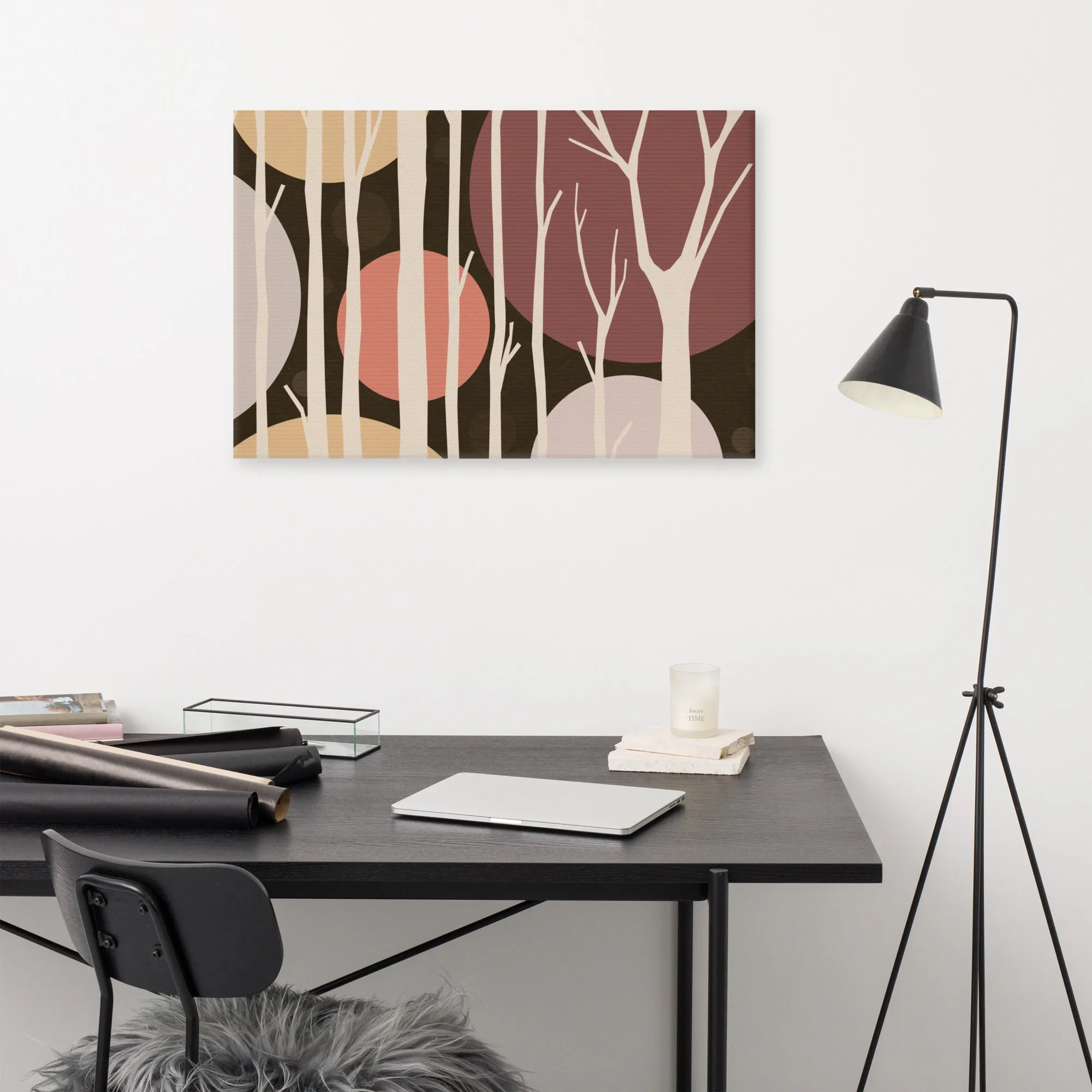 Mauve Wood Ready-to-Hang Premium Wrapped Wood Frame Art - Designed by Michigan Artists