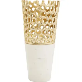 Metal Punctured Vase on Marble Base