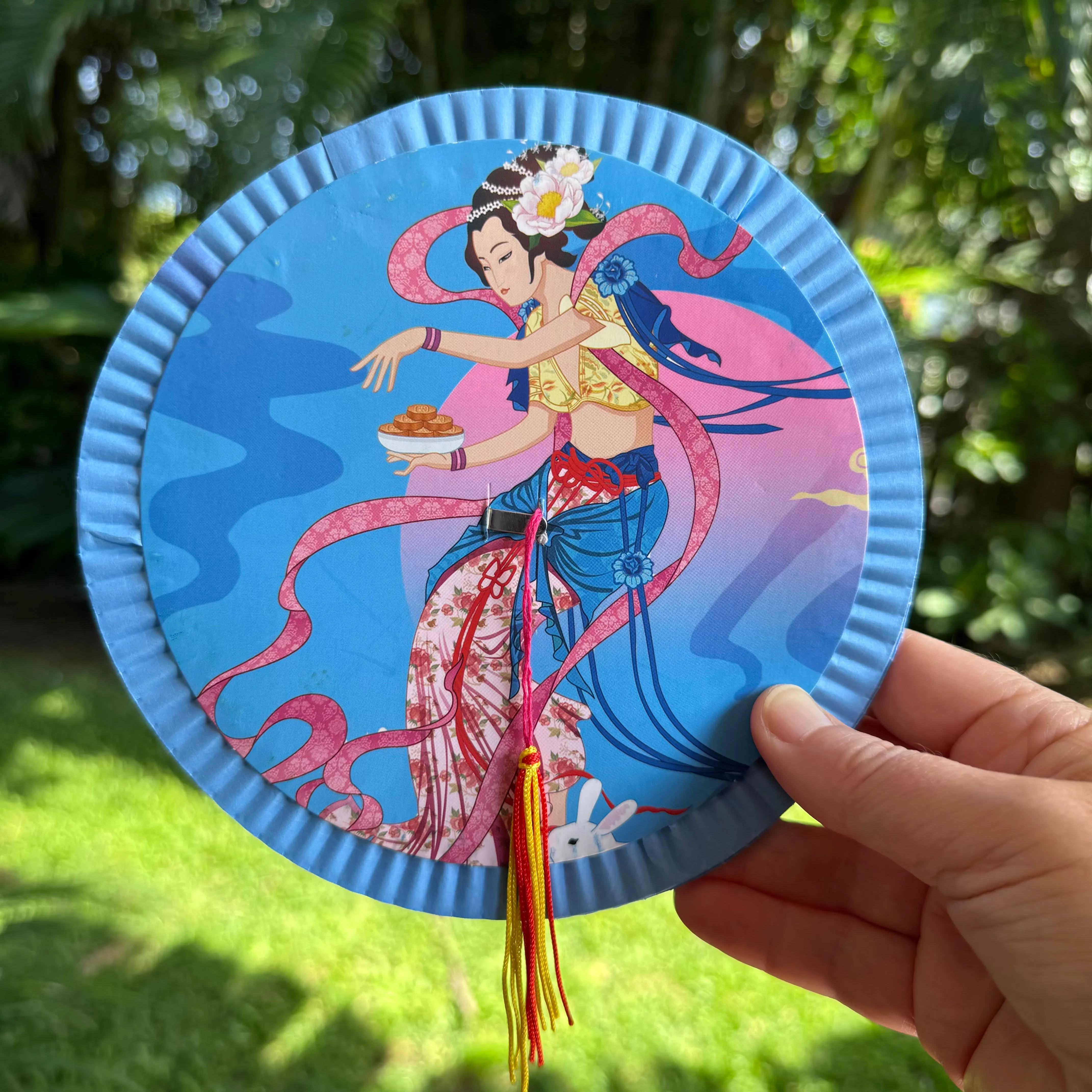 Mid-Autumn Moon Goddess Printed 12 Pack mixed corrugated paper cylinder lanterns
