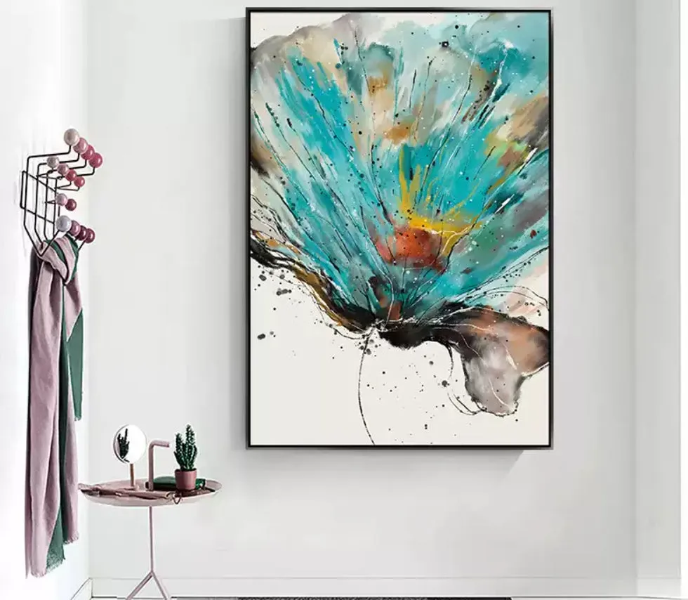 Modern simple and fresh watercolor flower hanging paintings, entrance decoration paintings, shoe cabinets, tables, light luxury restaurant murals