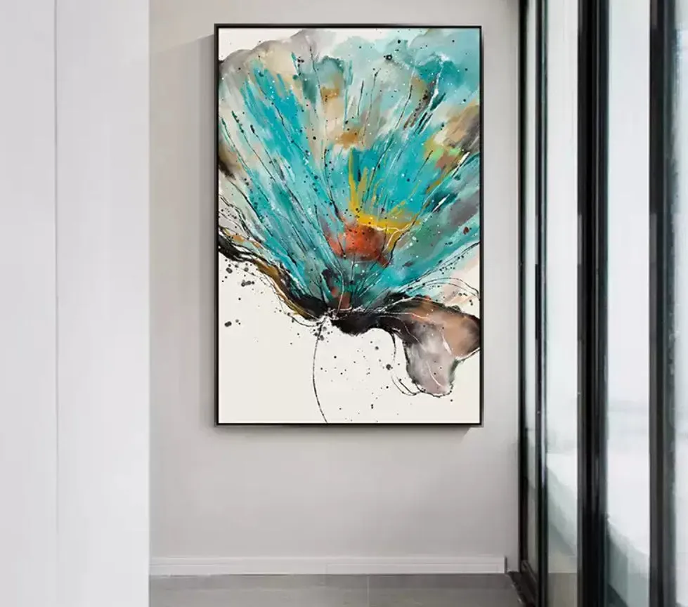 Modern simple and fresh watercolor flower hanging paintings, entrance decoration paintings, shoe cabinets, tables, light luxury restaurant murals