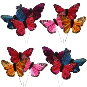 Monarch Butterfly Floral Accents, 4-1/2-Inch, 12-Piece - Assorted Colors