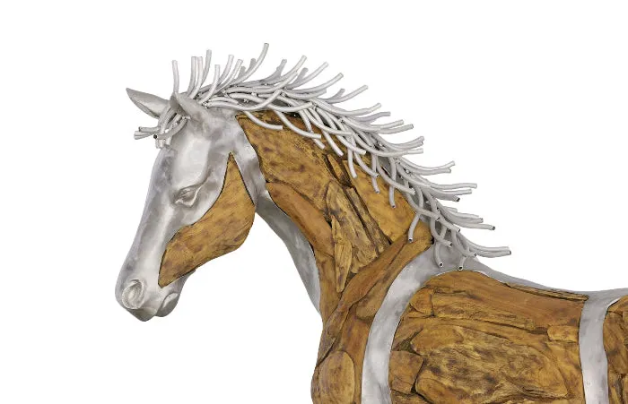 Mustang Horse Woodland Sculpture Standing