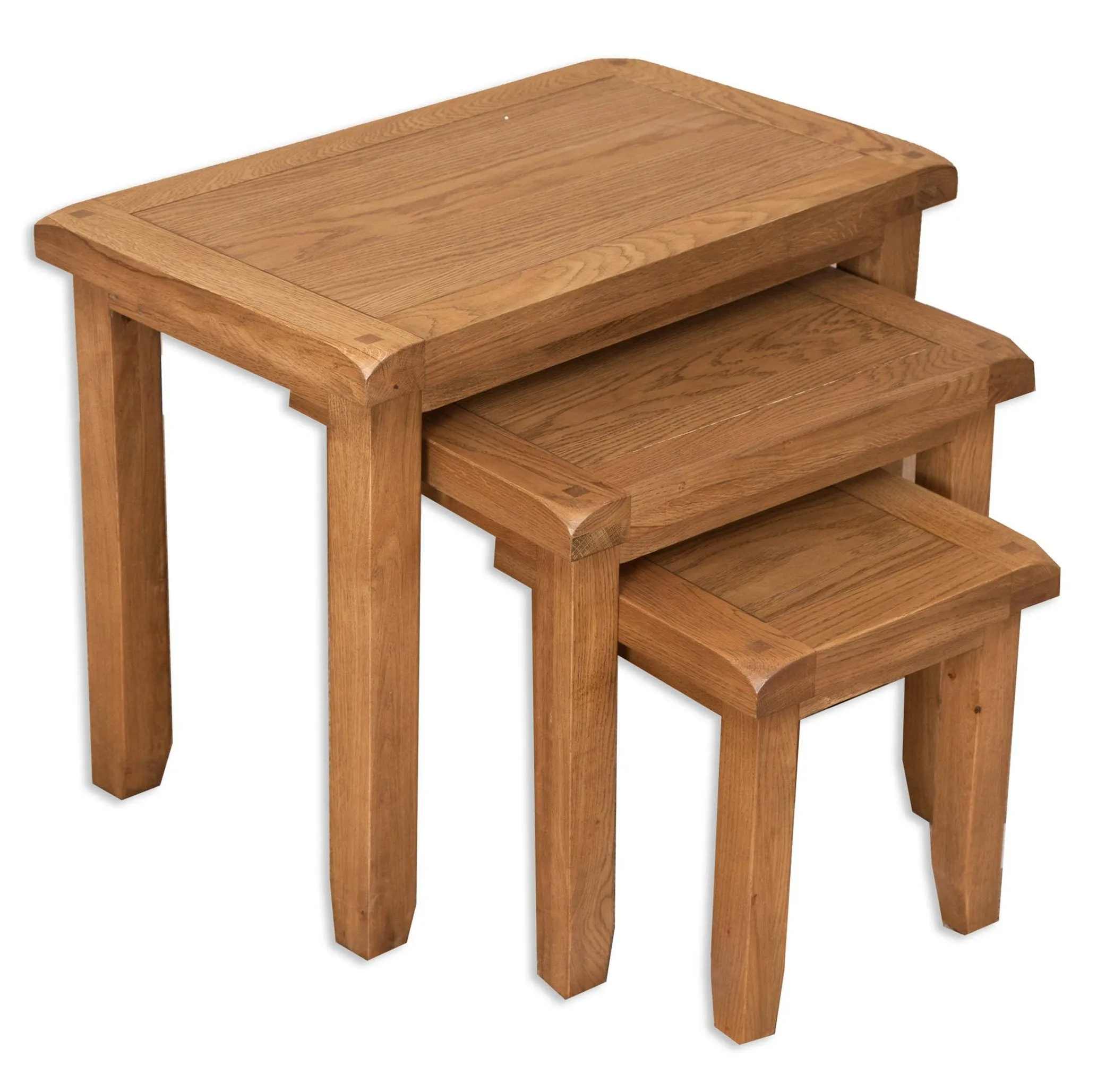 'Oakwood Living' Country Oak Nest Of 3 Side Tables