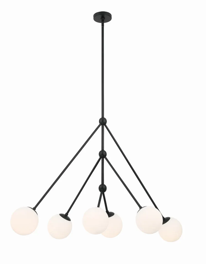 Omni 6 Light Matte Black Chandelier