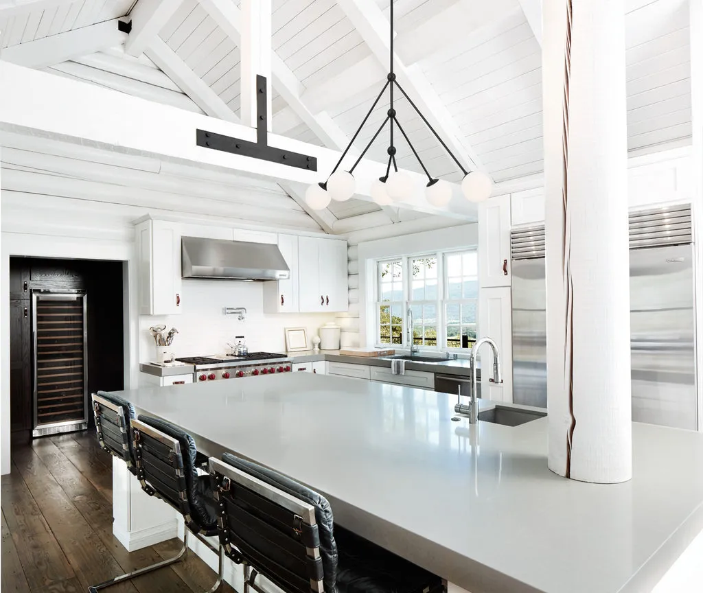 Omni 6 Light Matte Black Chandelier