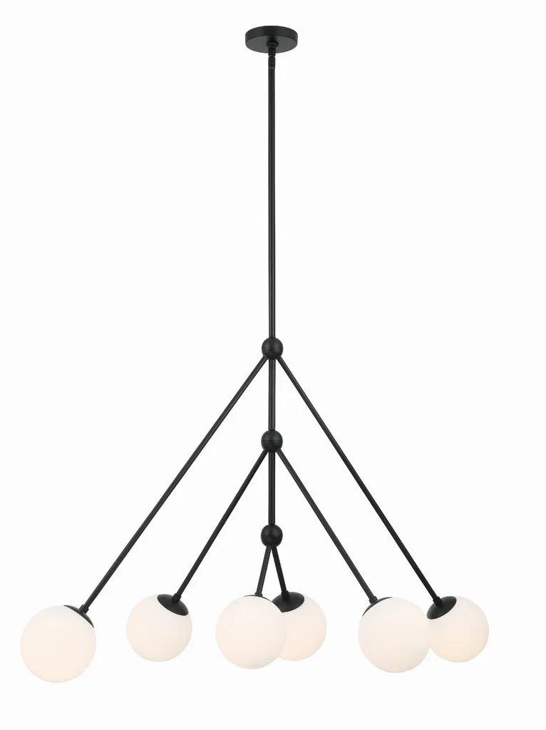 Omni 6 Light Matte Black Chandelier