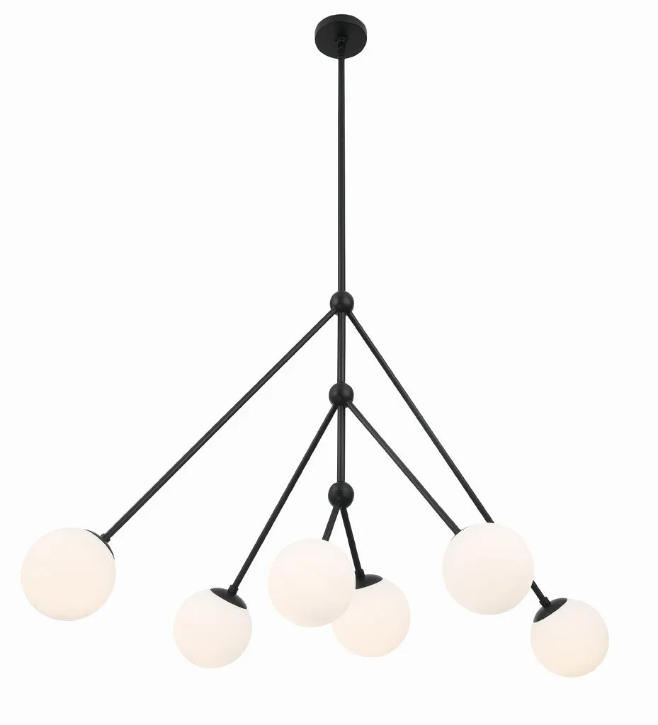 Omni 6 Light Matte Black Chandelier