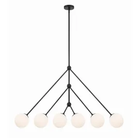 Omni 6 Light Matte Black Chandelier