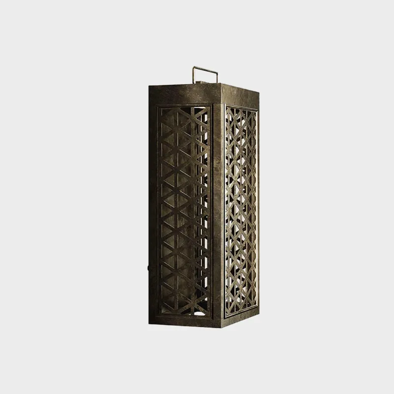 Outdoor Mediterranean Perforated Brass Wall Light