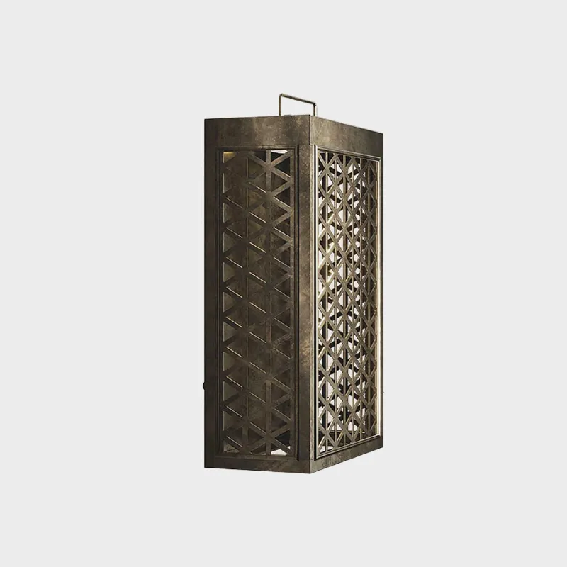 Outdoor Mediterranean Perforated Brass Wall Light