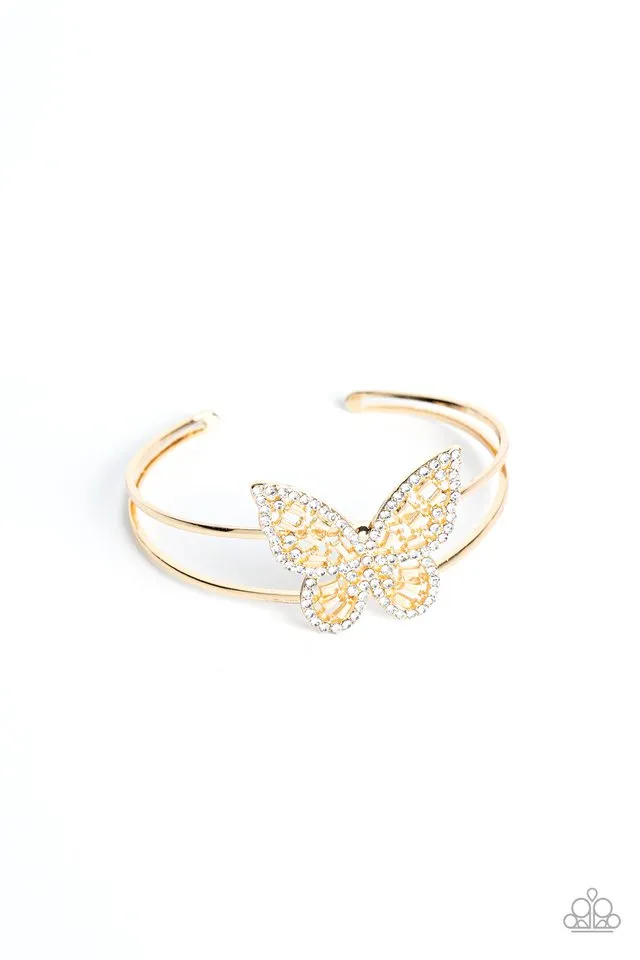 Paparazzi Bracelet ~ Butterfly Bella - Gold