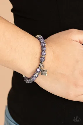 Paparazzi Bracelet ~ Butterfly Wishes - Purple
