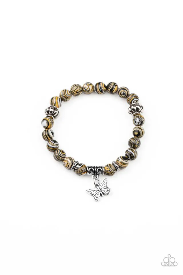 Paparazzi Bracelet ~ Butterfly Wishes - Yellow