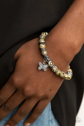 Paparazzi Bracelet ~ Butterfly Wishes - Yellow