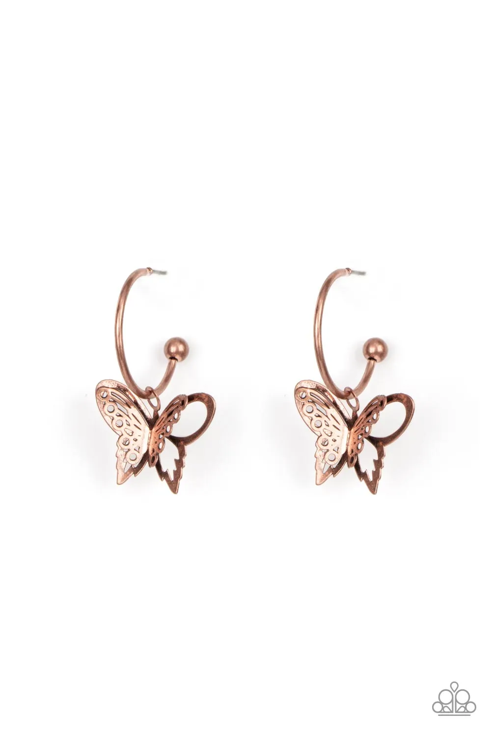 PAPARAZZI Butterfly Freestyle - Copper Earrings