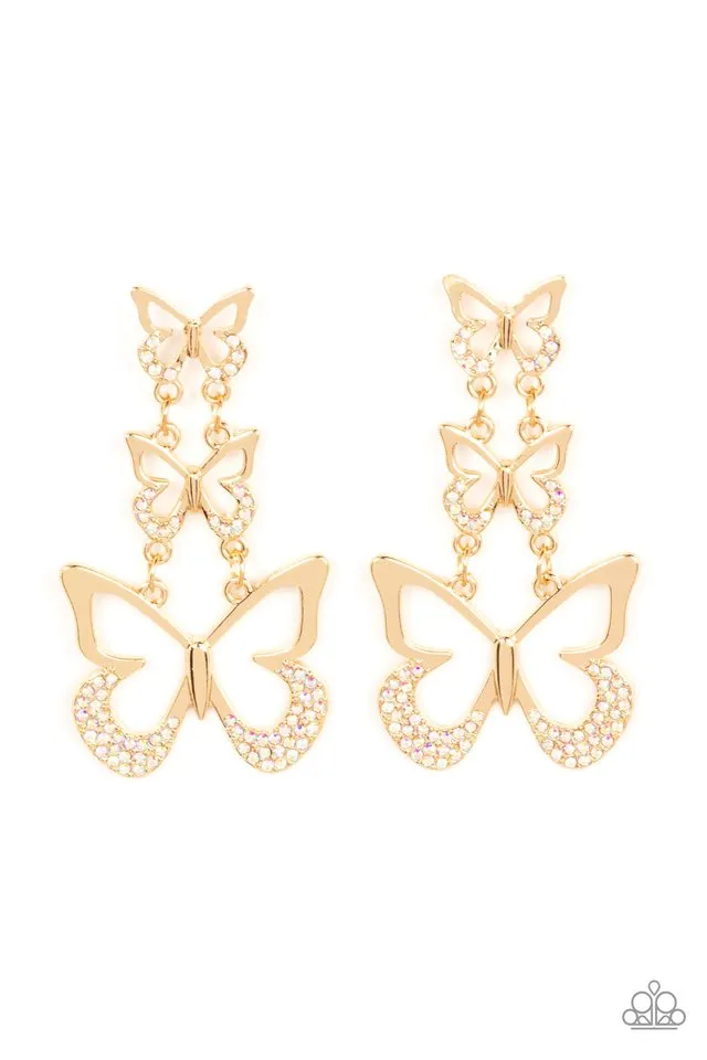 Paparazzi Earring ~ Flamboyant Flutter - Multi