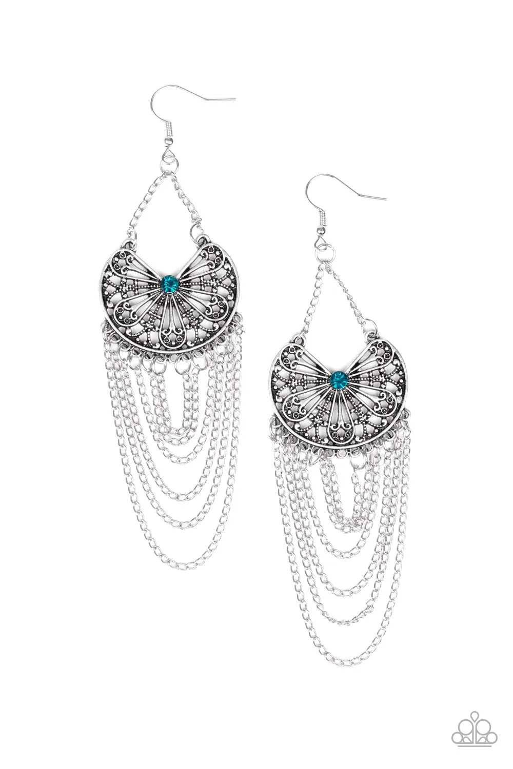 Paparazzi So Social Butterfly - Blue Earrings