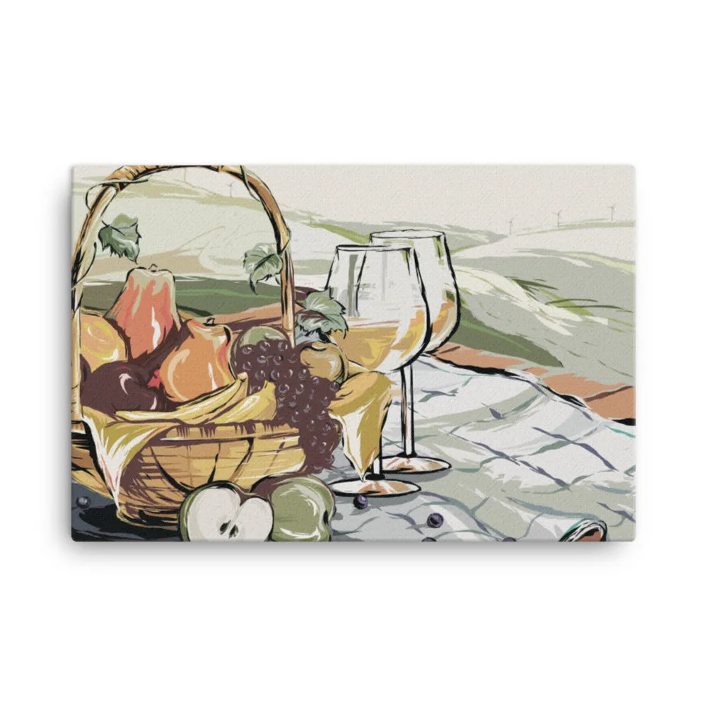 Petite Dejeuner Ready-to-Hang Premium Wrapped Wood Frame Art - Designed by Michigan Artists