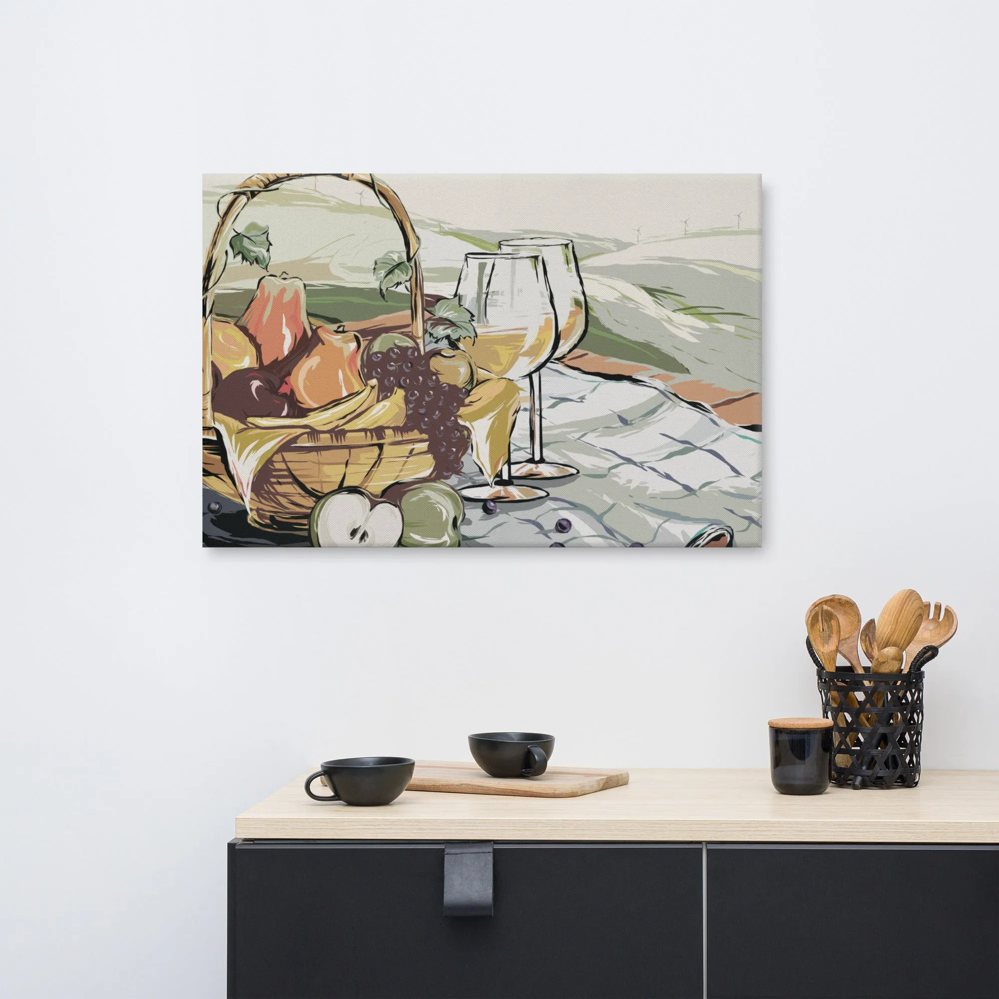 Petite Dejeuner Ready-to-Hang Premium Wrapped Wood Frame Art - Designed by Michigan Artists