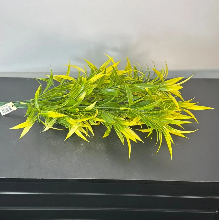 Plastic Leaf Bush - 7 Stems Per Bush - Yellow - 57113