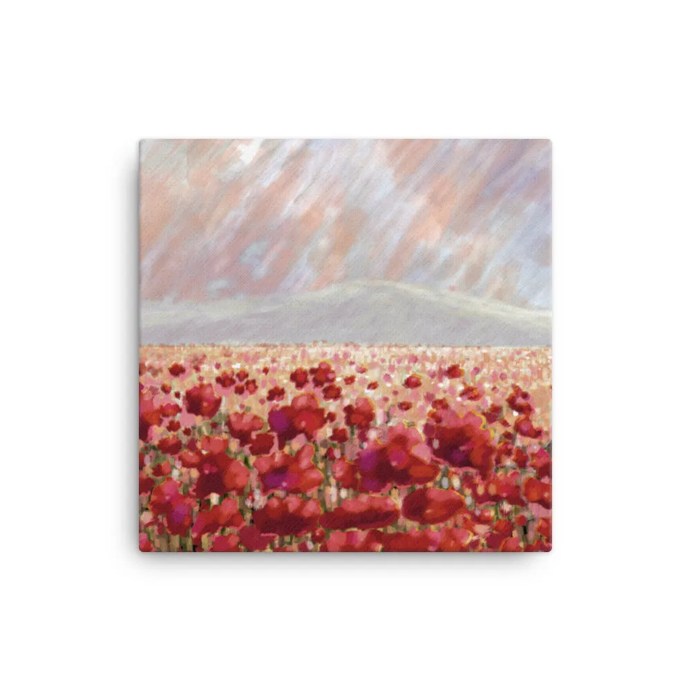 Poppy Fields Ready-to-Hang Premium Wrapped Wood Frame Art - Designed by Michigan Artists