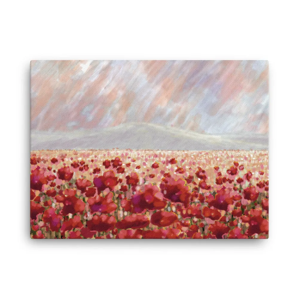 Poppy Fields Ready-to-Hang Premium Wrapped Wood Frame Art - Designed by Michigan Artists