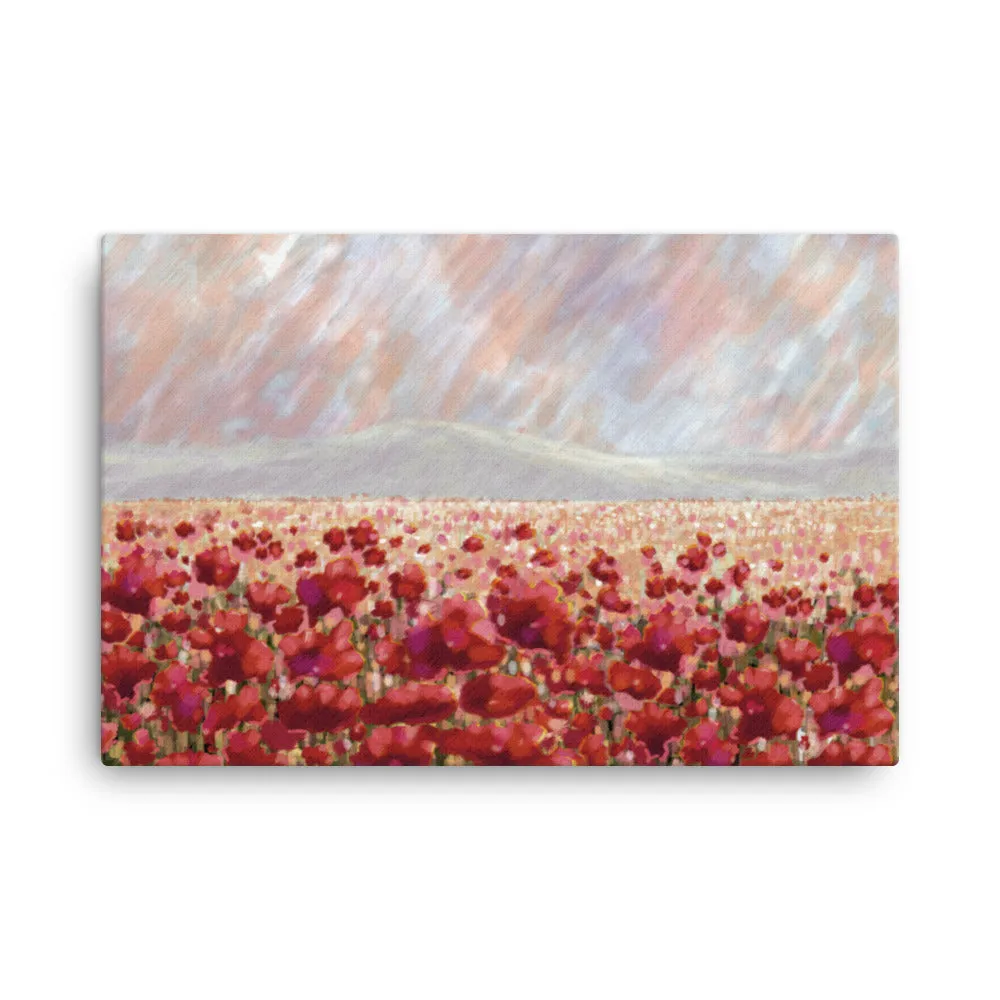 Poppy Fields Ready-to-Hang Premium Wrapped Wood Frame Art - Designed by Michigan Artists