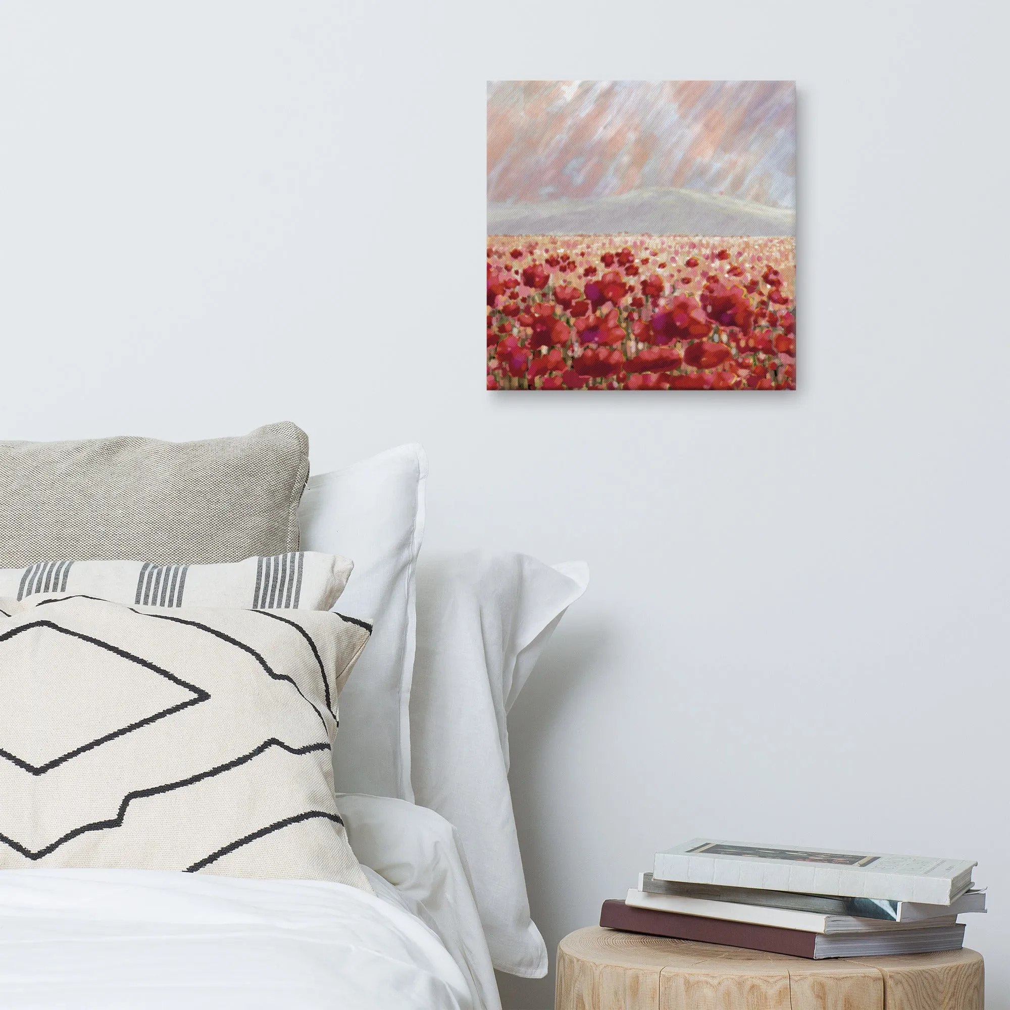 Poppy Fields Ready-to-Hang Premium Wrapped Wood Frame Art - Designed by Michigan Artists