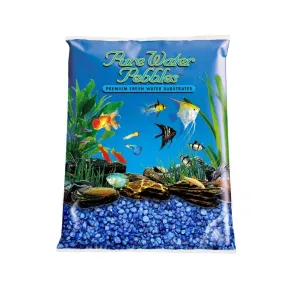 Pure Water Pebbles Premium Fresh Water Coated Aquarium Gravel Marine Blue - 5 lbs - 6 Count