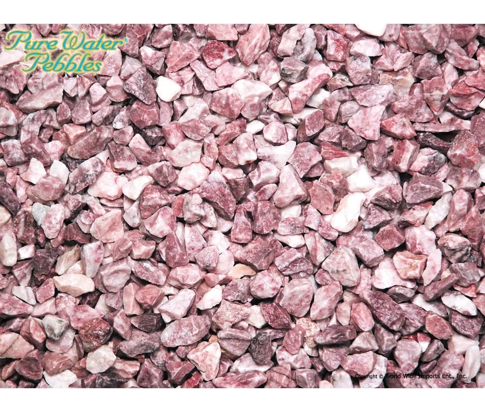 Pure Water Pebbles Premium Fresh Water Natural Aquarium Gravel Pink Flamingo - 5 lbs - 6 Count