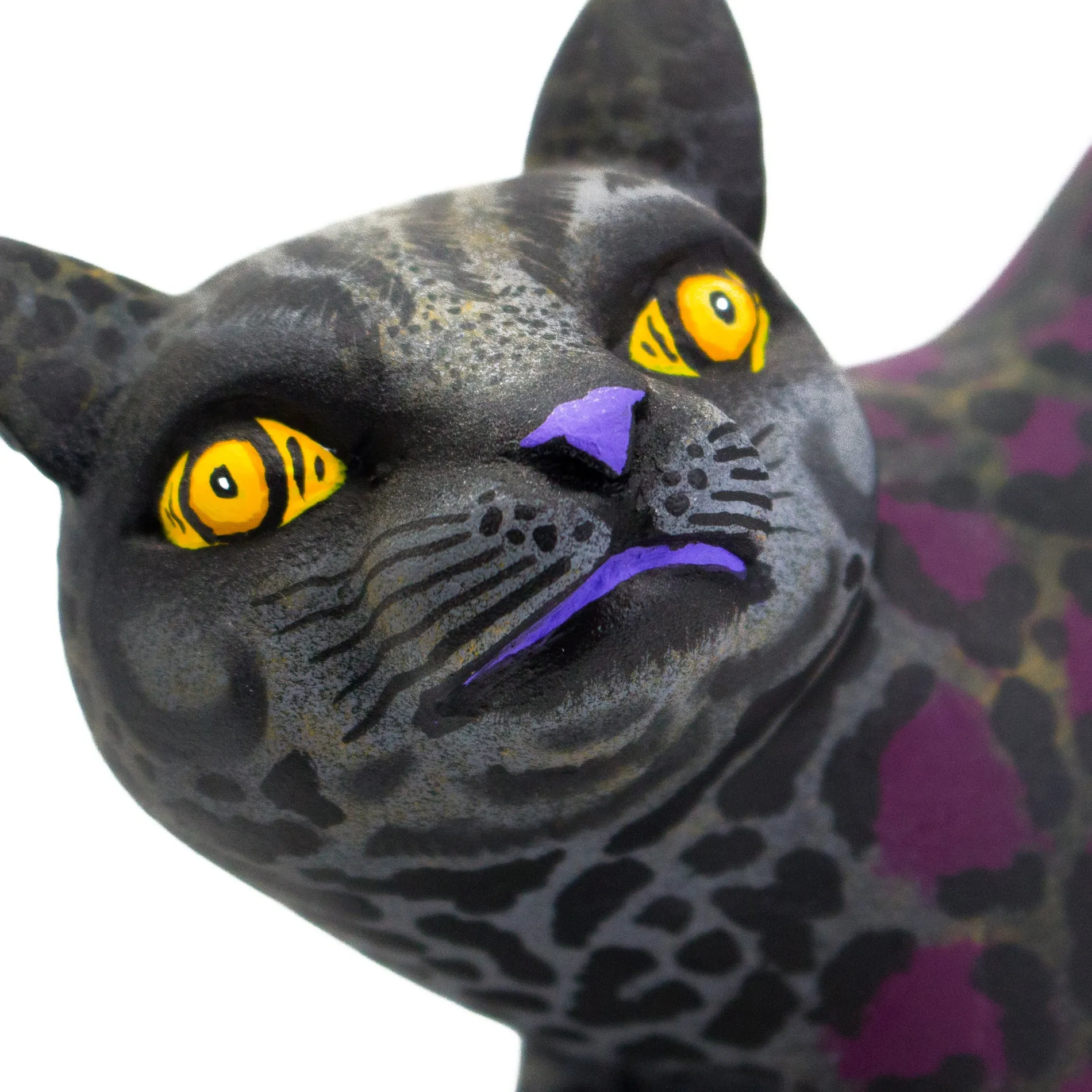 Purple and Gray Panther Alebrije, Copal Wood