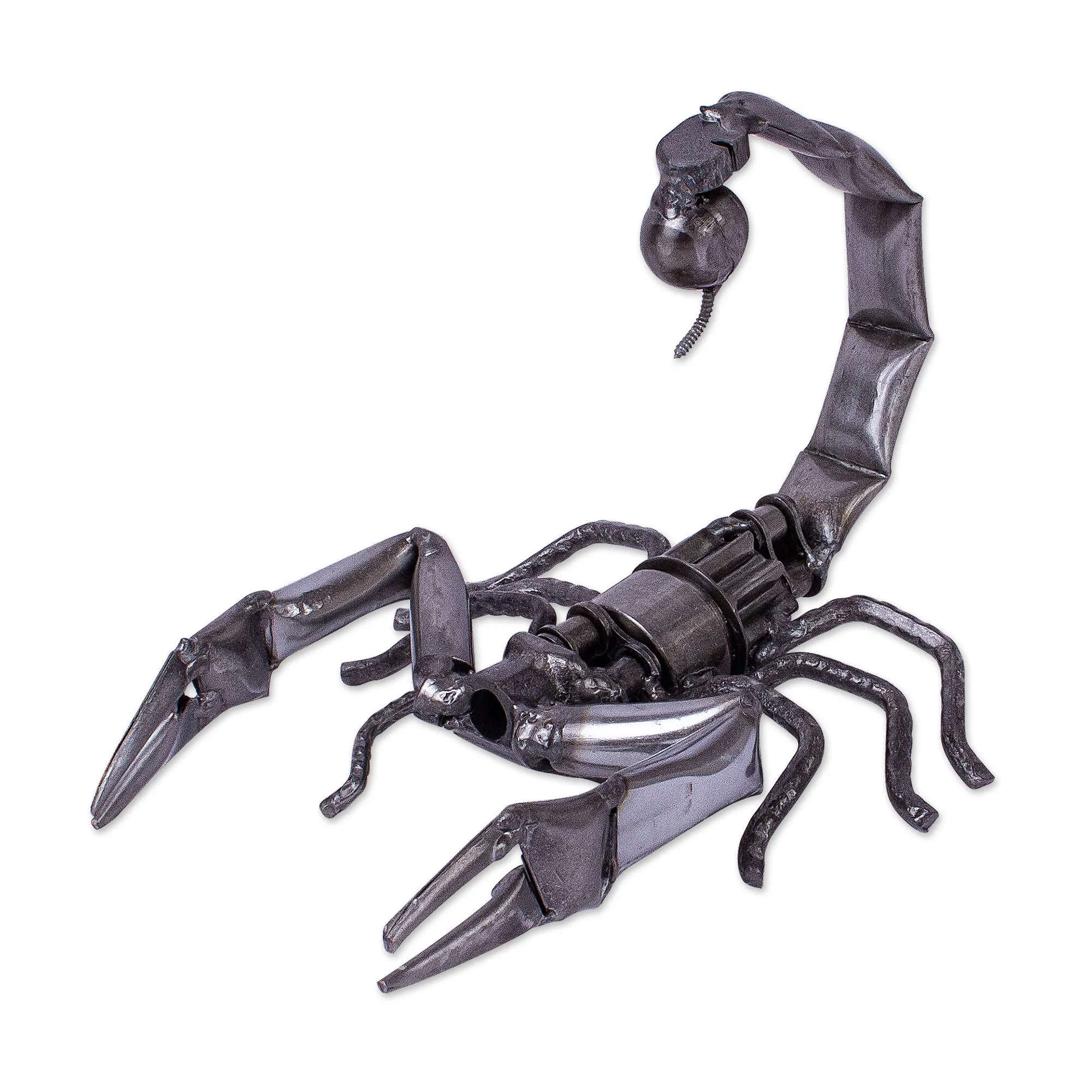 Recycled Scrap Metal Sculpture from Mexico - Escorpion Rustico | NOVICA